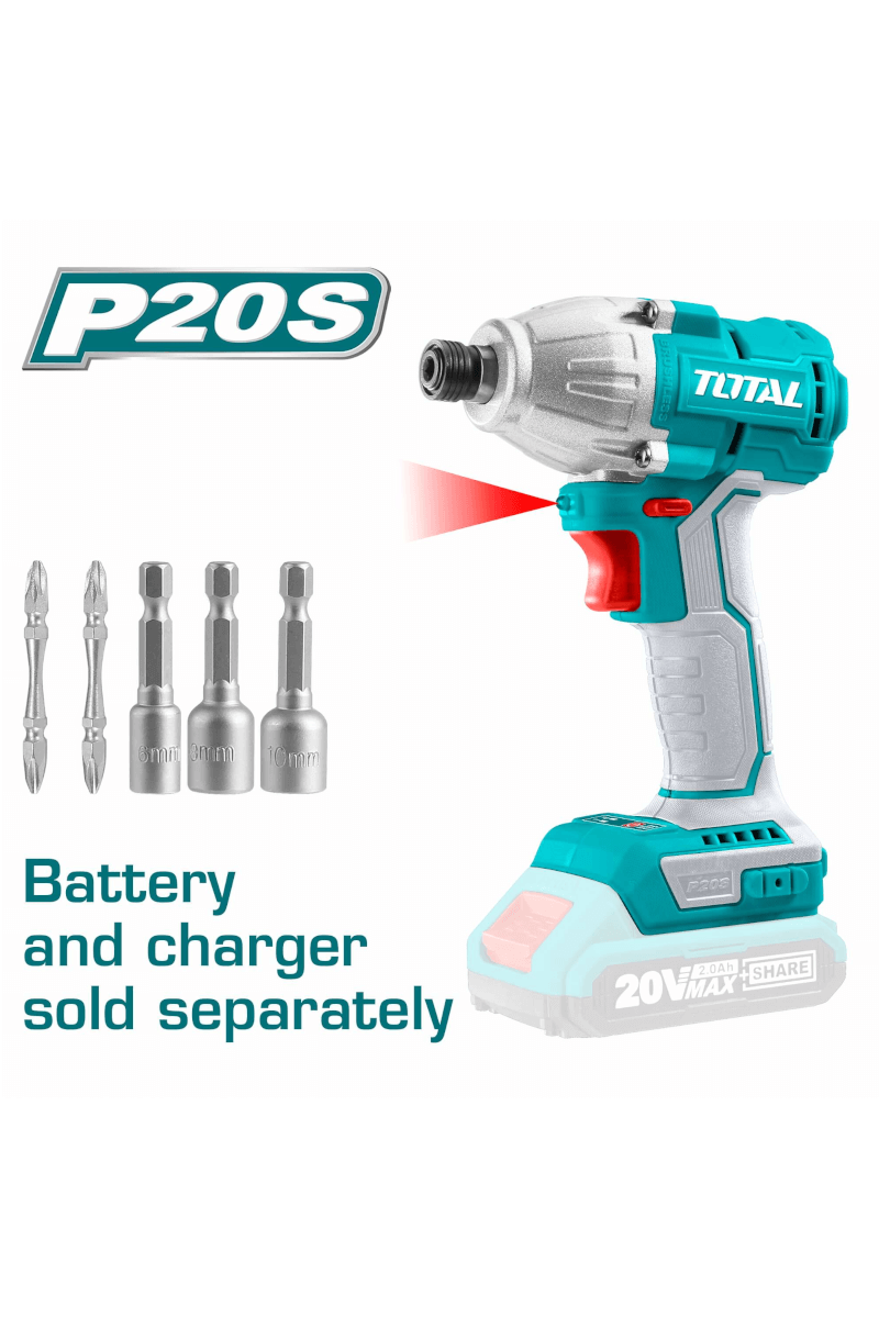 TOTAL ΠΑΛΜΙΚΟ ΚΑΤΣΑΙΒΙΔΙ ΜΠΑΤΑΡΙΑΣ ΛΙΘΙΟΥ 20V (TIRLI20030)