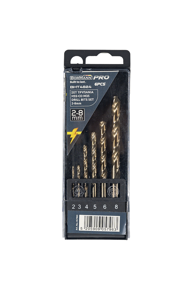BORMANN Pro BHT4824 Σετ Τρυπάνια HSS-Cobalt M35 6τεμ 2-8mm
